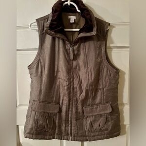 Chico's Taupe Quilted Vest